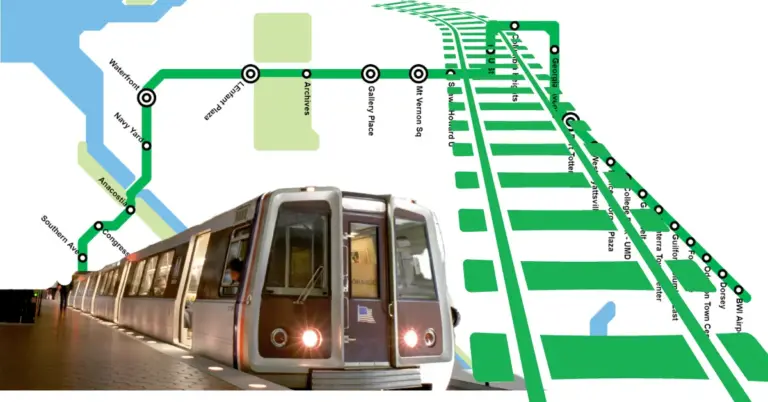 DC Metro Green Line 12 ROUTE MAP OF METRORAIL GREEN LINE